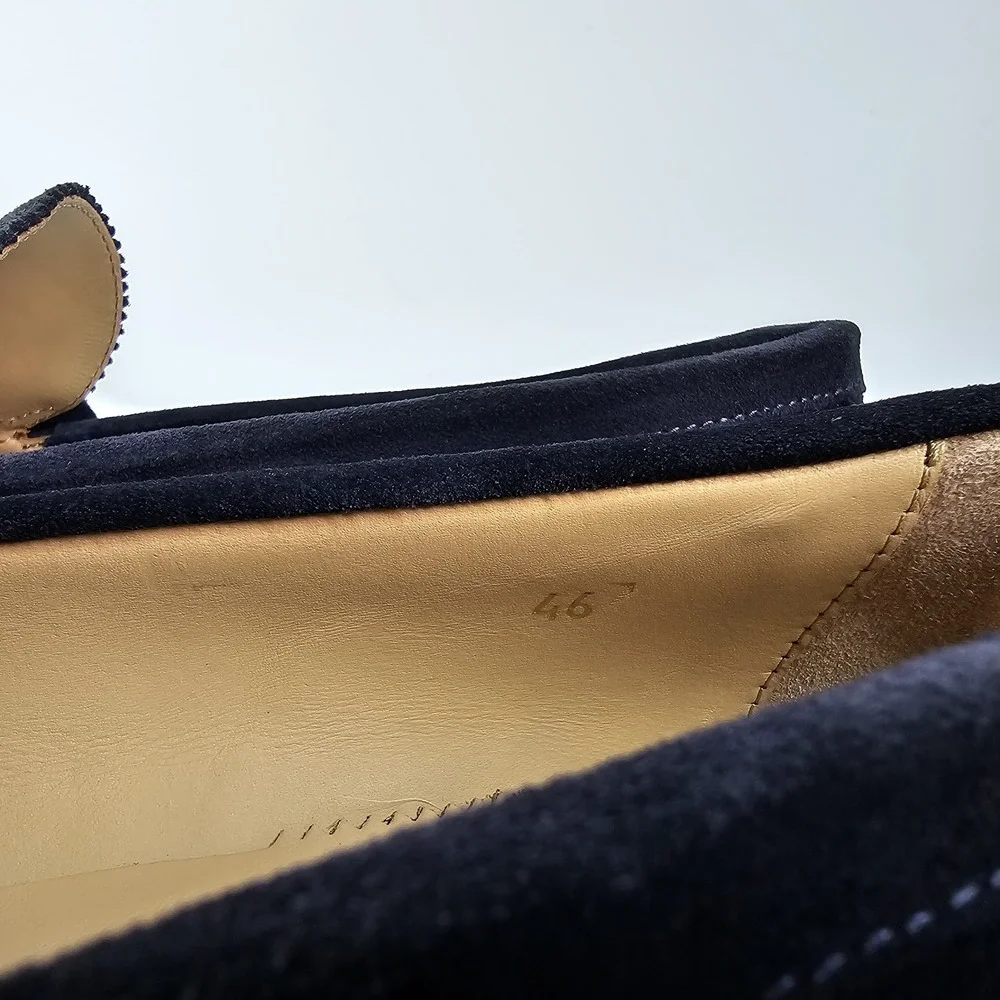 Scarosso Nick Wooster Chunky Loafers Men 13 46 Navy Suede Vibram Lug Soles Italy